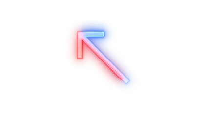 Neon icon resize touch smaller arrow symbol blue red color transparent background