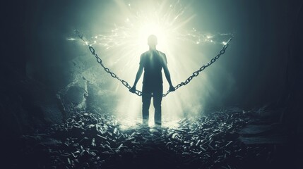 Breaking Free from Dependency Represented by Figure and Glowing Light