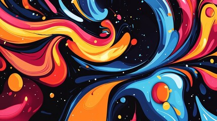 Naklejka premium Lively Black Friday Poster with Swirling Colors