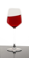 Red wine in a glass with splash isolated on white background 2