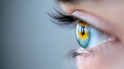 Close-Up of Captivating Blue and Orange Eye