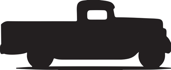 old syle truck silhouette vector art illustration