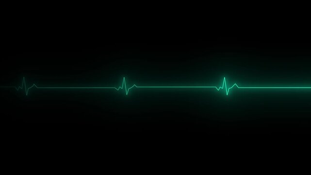 Abstract neon abnormally slow heart action signal icon animation  .Bradycardia heartbeat UHD Video.