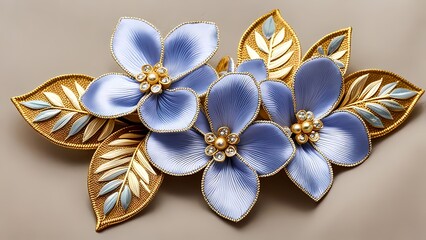 Golden floral ornament decoration