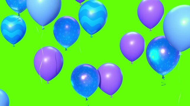 Balloons on green background