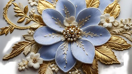 Golden floral ornament decoration