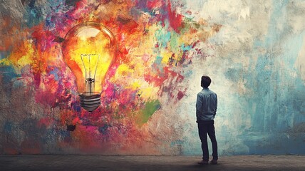 Fototapeta premium Innovation and creativity concept. Mixed media 