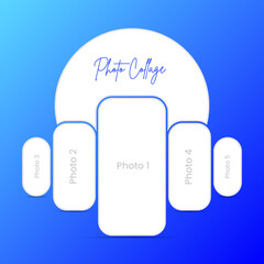 Blue Photo Collage for 5 Photos