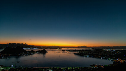 sunset over the hill