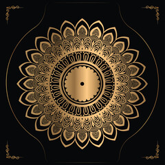  Luxury mandala design gold color Vector