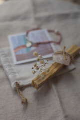 Palo santo and rose quartz 