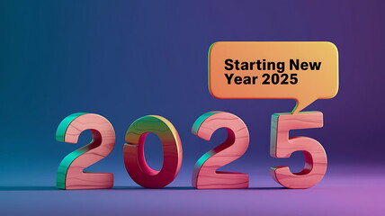Wooden 2025 New Year Greeting  Orange and Pink  New Year's Eve  Celebration and Hope 
