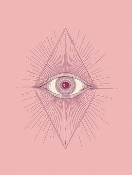 recommend clip art: minimalist line illustration of an all seeing eye