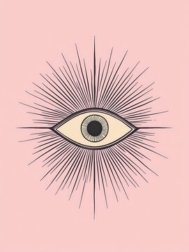 recommend clip art: minimalist line illustration of an all seeing eye