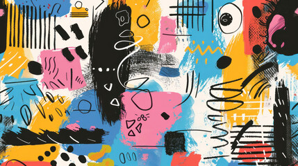 A whimsical, hand-drawn banner with playful doodles and sketches, featuring unique typography and irregular lines, creating a fun, artistic vibe for creative brands or events