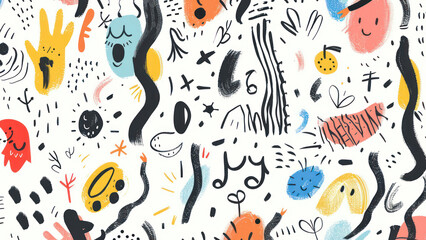 A whimsical, hand-drawn banner with playful doodles and sketches, featuring unique typography and irregular lines, creating a fun, artistic vibe for creative brands or events