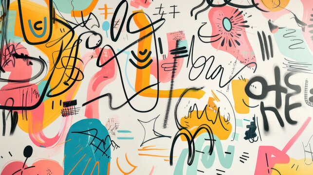 A whimsical, hand-drawn banner with playful doodles and sketches, featuring unique typography and irregular lines, creating a fun, artistic vibe for creative brands or events