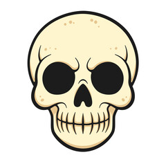 Cartoon skull. Vector illustration on isolated background