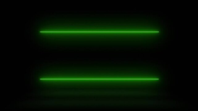 Green neon lines reframing area for text title, logo or intro. High quality 4k footage