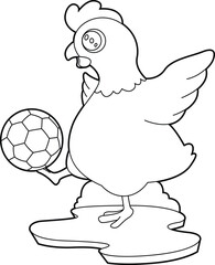 Chicken Soccer player Soccer Animal Vector Graphic Art Illustration