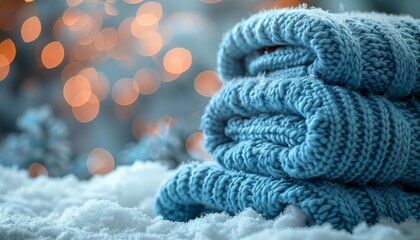 Cozy Winter Fabric Close-Up of Detailed Stitching and Soft Texture