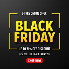 Black Friday  sale  social media post banner and illustration 