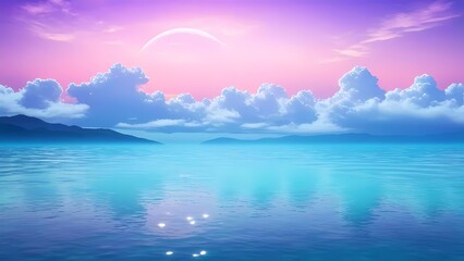 Obraz premium Purple sky with clouds