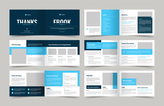 Fashion eBook Template Layout, Landscape eBook Brochure, Print Template