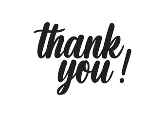 Thank You Text Vector. Thank you text font calligraphy isolated on white background.