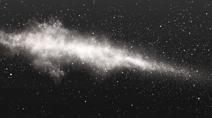 Obraz premium A Beautiful View of the Night Sky Filled with Stars and Galaxies, Glowing star trail in dark space exploration night.