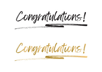 Congratulations message vector. Congratulations calligraphy stylish Text vector with white background isolated.