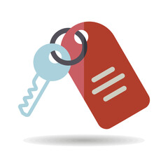 Hotel room key with number vector icon