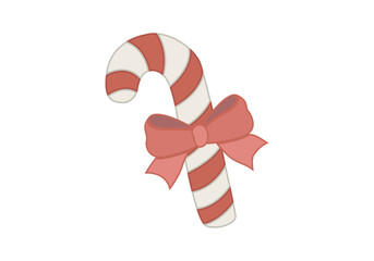 Bastón de caramelo rojo con lazos de navidad © Gabrieuskal