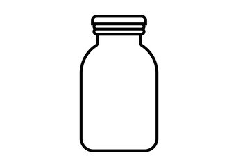 Icono negro de bote o frasco con tapa
