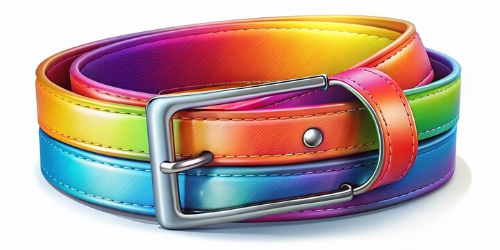 rainbow belt with silver buckle clip art preview