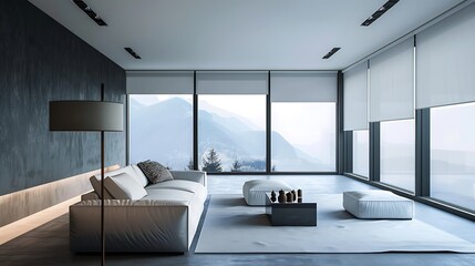 Simplistic shades and interior design for homes