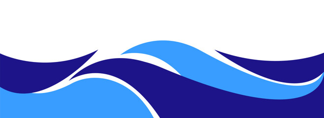 Modern header footer blue curve abstract border frame vector illustration banner background