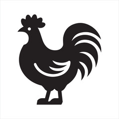 Chicken icon silhouette on white background

