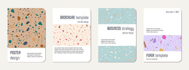 Brochure cover design. Terrazzo abstract