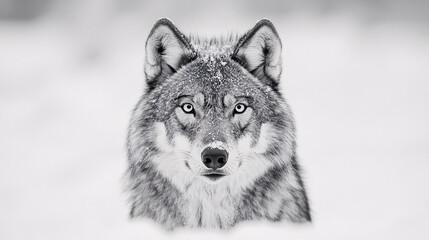 Fototapeta premium Majestic Wolf Portrait in Winter