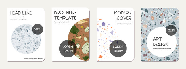 Notepad cover design. Terrazzo abstract