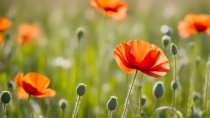 Obraz premium poppy flowers in field