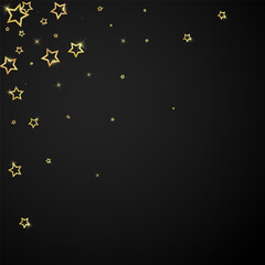 Gold sparkling star confetti.