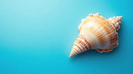 Obraz premium Seashell on blue background.