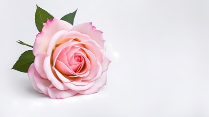 Naklejka premium pink rose on white