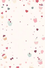 Diary frame with pastel tones and minimalist patterns.