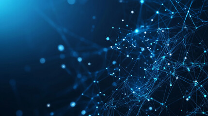 Abstract blue technology background with connection lines and dots, Blue Abstract Background With Line.