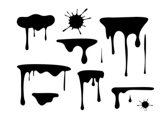 A set of blood drips. Isolated Vector Illustration
