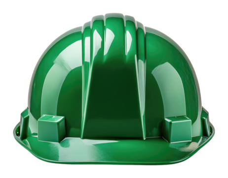 Green Construction Hard Hat Isolated on Transparent Background.