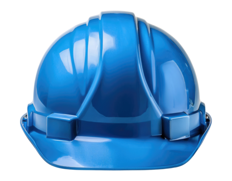 Blue Hard Hat Isolated on Transparent Background.